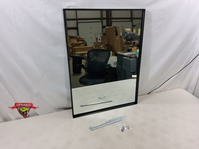 Lot 7-130831 - Metal framed mirror. 22"  X 30". Can be hung horizontally or vertically.