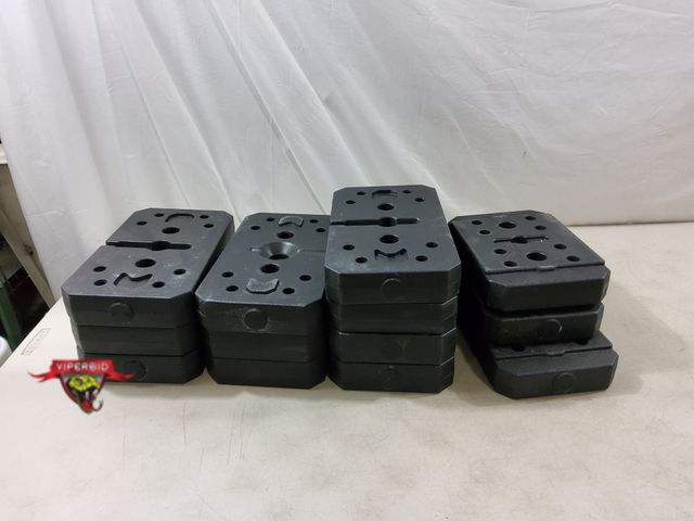 Lot 7-132769 - (10) 10lb. Plastic stackable weight plates  and (3) 8 lb. Plastic stackable weight plates.