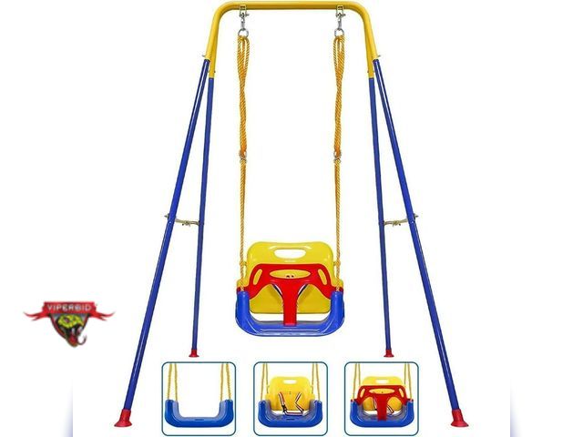 Lot 7-131356 - New! 3-in-1 Toddler swing with folding metal stand.