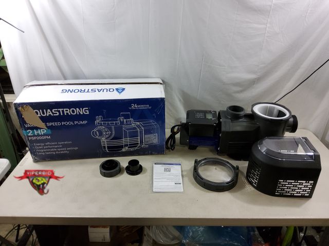 Lot 7-134439 - Aquastrong 2 HP variable speed pool pump. Model PSP200PM. Unable to test.