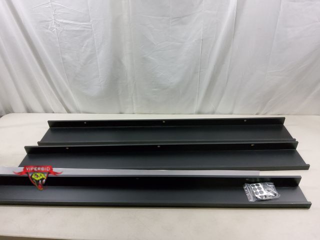 Lot 7-123770 - (3) Black floating wall shelves with lip. 48".