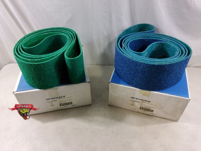 Lot 7-135880 - New! (2) Norton Vorex  Rapid Prep 6" X 186" abrasive belts. Includes (1) Fine &amp; (1) Very Fine.