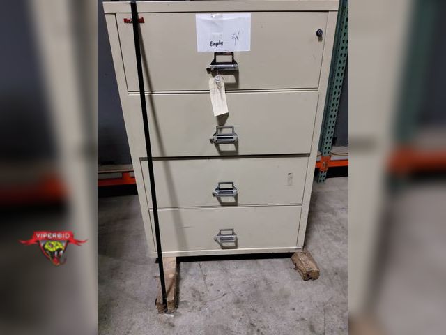 Lot 7-123806 - FireKing 4-Drawer lateral file cabinet with key. 37-1/2" X 22" X 53"H.
