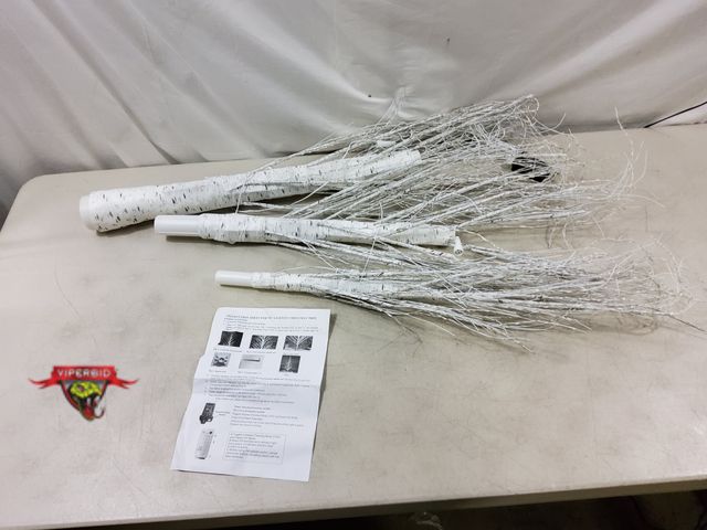 Lot 7-130304 - No Base. 7 ft. Lighted artificial birch tree. Works.