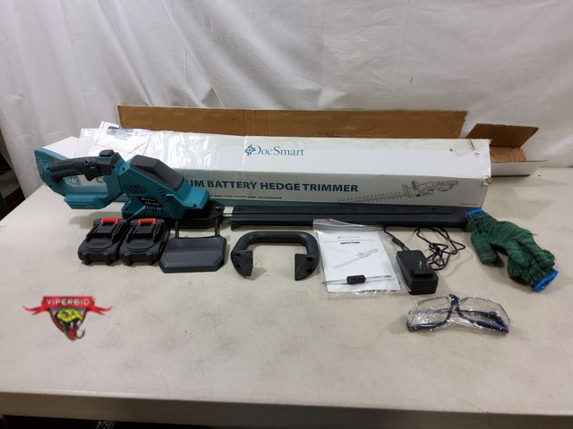Lot 7-131197 - DocSmart cordless lithium ion battery hedge trimmer. Model HT02-B. Includes (2) Batteries and charge...