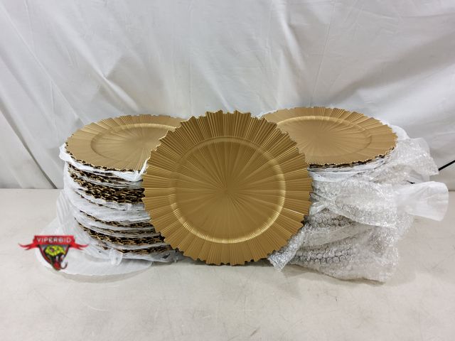 Lot 7-134448 - (99) Decorative charger underplates for parties. 12-3/4".
