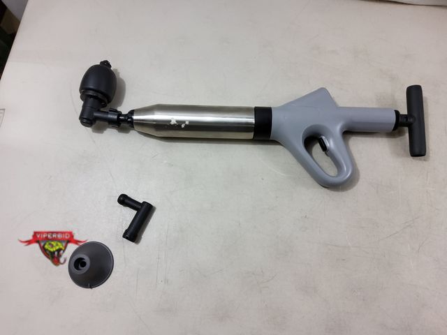 Lot 7-130656 - High pressure toilet plunger / air drain blaster.