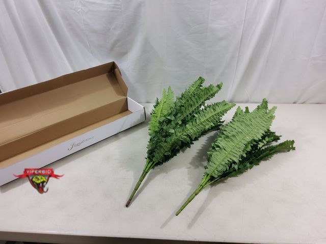 Lot 7-123477 - New! (2) Forest Prince 24" Artificial fern stems with 39 fronds each.