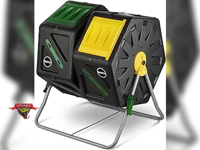 Lot 7-123641 - Miracle Gro dual chamber compost tumbler. (2)  18.5 gallon.
