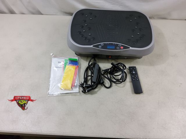 Lot 7-130531 - Vibration plate with remote and resistance bands.