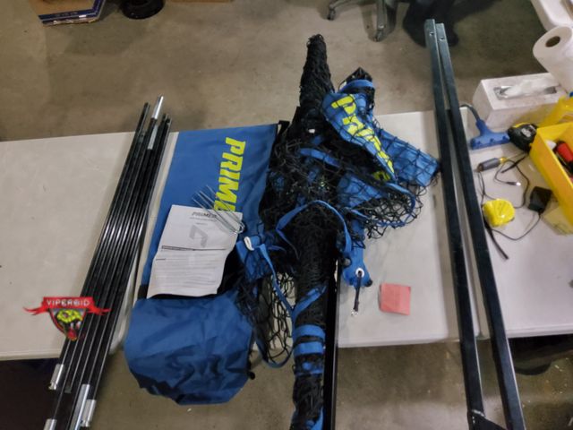 Lot 7-131725 - Gently used. Primed lacrosse backdrop. 9 ft. X 13 ft. Retails for $224