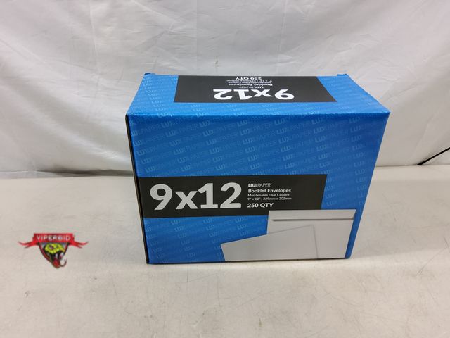 Lot 7-131122 - (250) Luxpaper Booklet Envelopes with Moistenable Glue Closure (9"x 12")