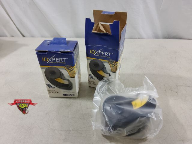 Lot 7-133601 - New! (2) Brady IDExpert labeling cartridges. Outdoor vinyl - black on white. 1.5" X 30'. #XC-1500-58...