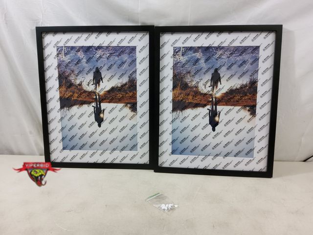 Lot 7-130988 - (2) 16" x 20" Black Wooden Picture frames.