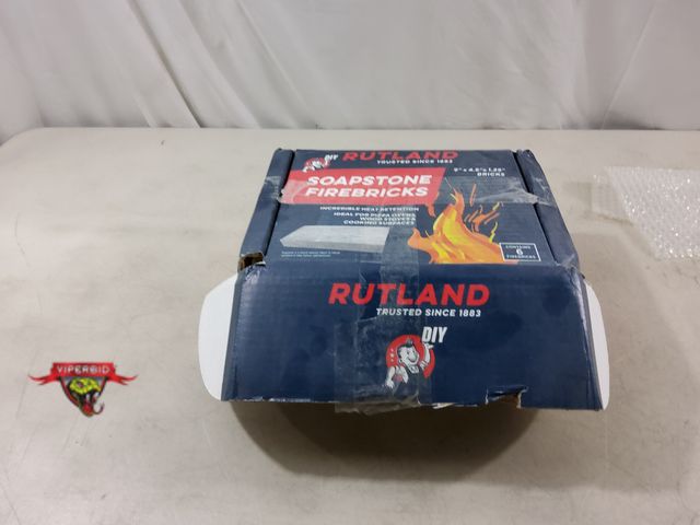 Lot 7-133653 - New! Box of 6 - Rutland soapstone firebricks. 9" X 4.5" X 1.25". Ideal for pizza ovens, wood stoves ...