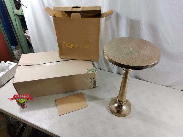 Lot 7-135823 - Objet D'Art Small Side Table. (12" dia. x 21"H) *Note: Paint has been chipped off in a few small pla...