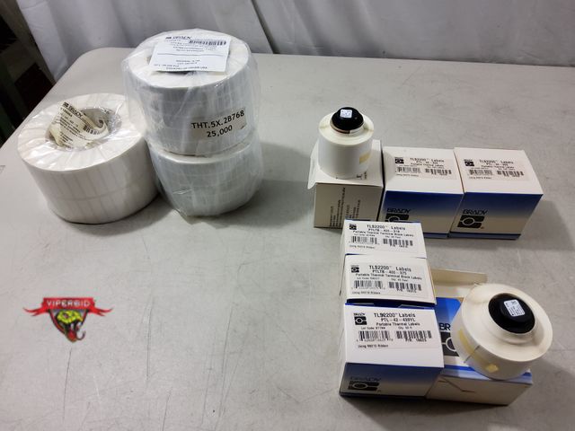 Lot 7-134217 - All new! (3) Boxes of Brady TLS2200 PTL-30-400 Portable thermal Labels, (4) Boxes of Bady portable t...
