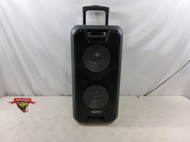Lot 7-131418 - Dolphin SP-210RBT Speaker with wheels and telescoping handle with power cord. Tested. 28"H. Note: Co...