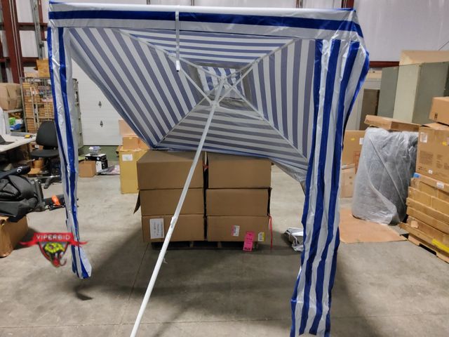Lot 7-131795 - 6.5 ft. Beach Cabana Canopy Umbrella with sand anchor and  s. andbags