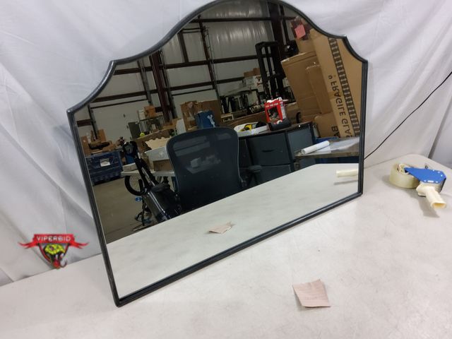 Lot 7-133305 - Black Wood Framed Mirror. (35.5"W x 26"T)