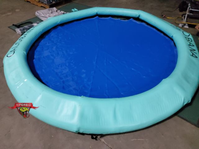 Lot 7-131337 - Retail value $379! Calobana 10 ft. Inflatable Floating Dock Platform. Multi-People Round Water Hammo...