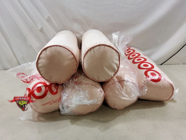 Lot 7-132821 - (6) Decorative pillows. 20" X 6". (2) opened ones need a bit of spot cleaning.