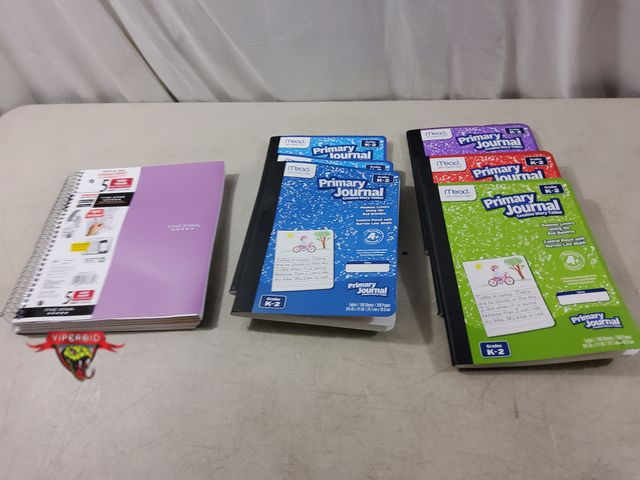 Lot 7-133525 - New - (6) Mead Grades K-2 Primary Journals creative story tablets and (1) Five Star 5 subject wide r...