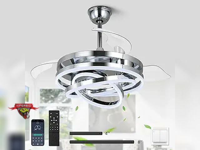 Lot 7-134384 - Rienaza 42 Inch Retractable Ceiling Fan with light and remote.