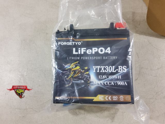 Lot 7-132545 - Forgetyo LiFePO4 Lithium Powersports Battery YTX30L-BS 12.8V