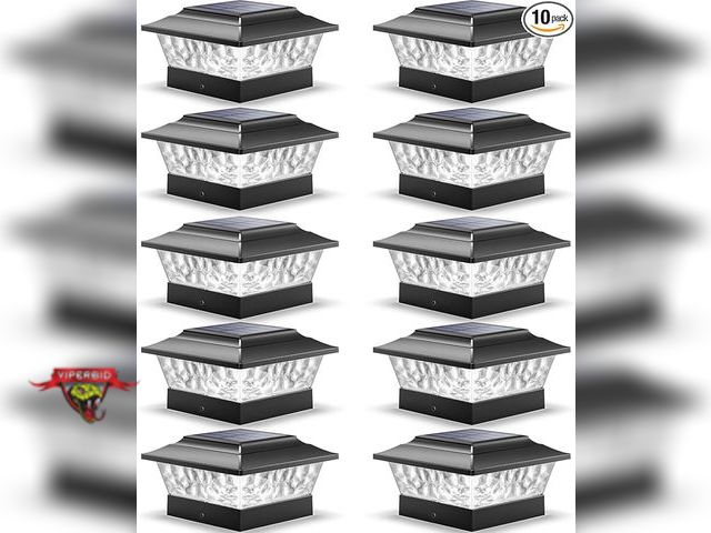 Lot 7-133569 - (10) SIEDiNLAR Outdoor Solar Post Cap Lights for 4x4 5x5 6x6 Wooden Vinyl Fence Deck Posts.