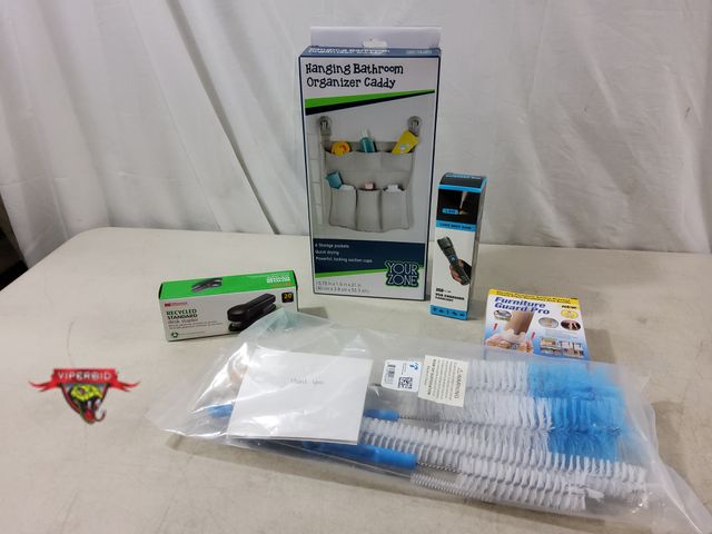 Lot 7-133646 - All New! Your Zone hanging bathroom organizer caddy (15.75" X 1.5" X 21"), 5-Pack of bottle / cup / ...