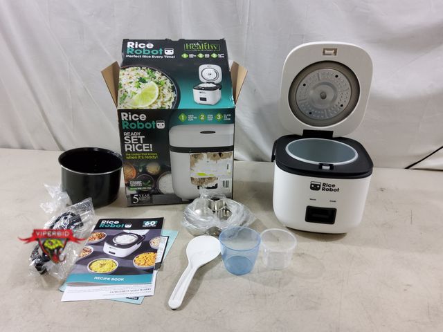 Lot 7-133031 - Perfect rice every time! Rice Robot. Makes up to 4.5 qt. Cooked food.