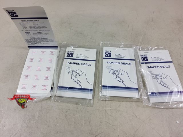 Lot 7-132611 - Retail value $28 each! (4) Packs of 300 Seals - Brady TL-PK-1 Tamper Seals, Vinyl Film, "WARRANTY VO...