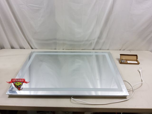 Lot 7-123748 - Yeelat plug-in led lighted bathroom mirror.  35-1/2" X 23-1/2"H. Tested - powers on - lights up.