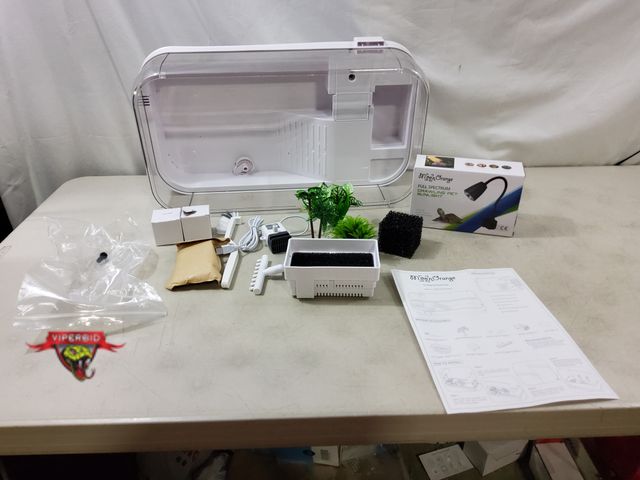 Lot 7-130085 - Moon Orange ecological turtle tank set. 22.8" X 12.6" X 7.7".