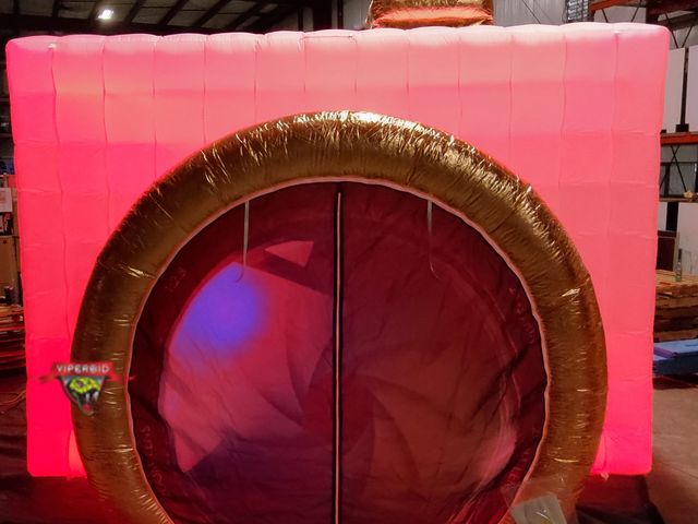 Lot 7-130352 - Check it out!  Retail value $389! Inflatable photo booth with lights / portable camera shaped dube t...