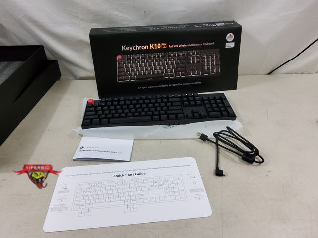 Lot 7-130554 - Keychron K10 Full Size 104 Keys Bluetooth Wireless USB C Wired Mechanical Computer Keyboard. Pairs u...