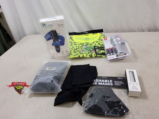 Lot 7-134757 - Miscellaneous household lot. Includes American Red Cross led flashlight, 3W led torch light, Wildspa...