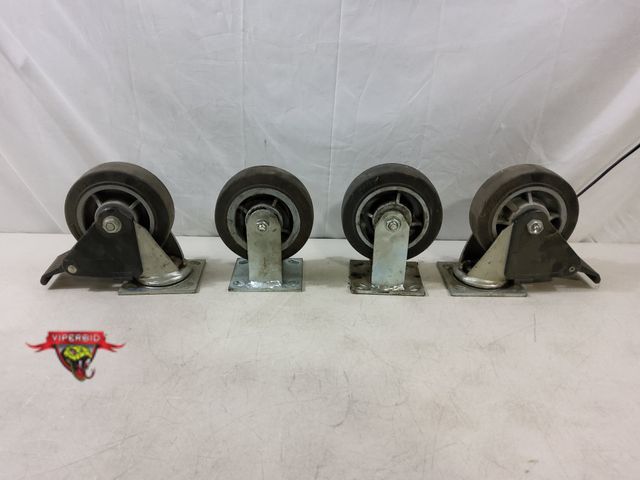 Lot 7-132841 - 1 Set of 6" x 2" Caaster Wheels with Base. (2) Swivel Casters and (2) Fixed Casters.