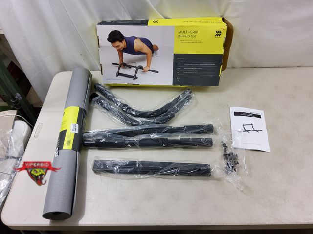 Lot 7-131628 - All in Motion multi-grip pull-up bar and All in Motion essential yoga mat (68"L X 26"W X 1/8"Th)