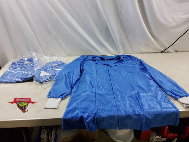 Lot 7-132676 - Retail value $59 each! New! (3) Worklon 3474 Lab Jackets with snaps. Work-Stat ESD-Safe Unisex, Cuff...