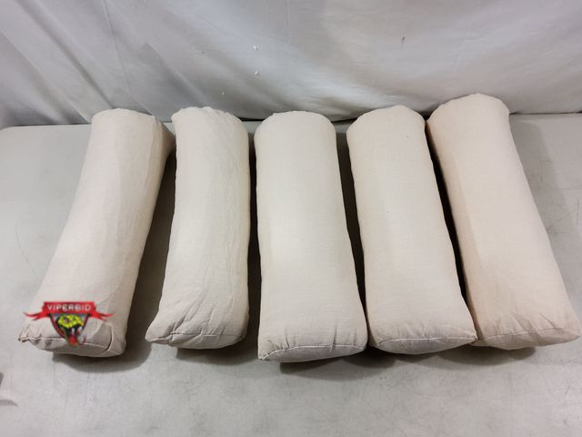 Lot 7-131211 - (5) Bolster throw pillows with removable covers. 19"L.