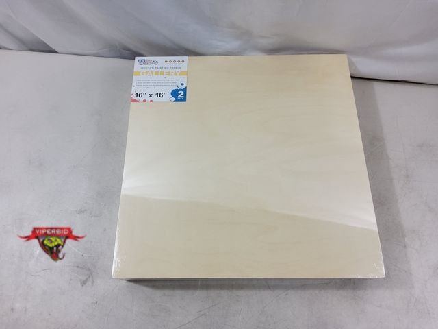 Lot 7-131199 - New! (2) U.S. Art Supply wooden painting panels. 16" X 16".