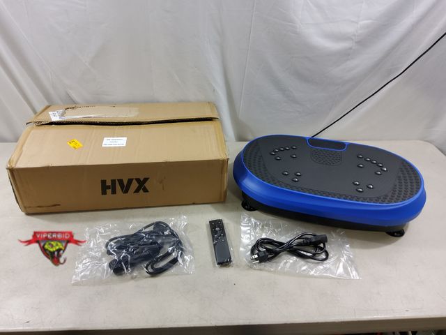 Lot 7-134344 - Looks like new! HVX vibration plate with remote and resistance bands.