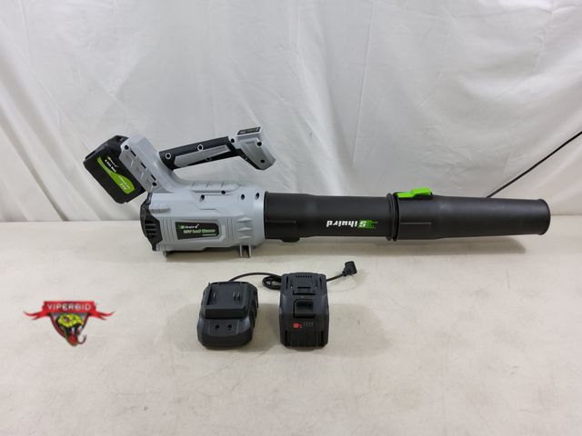 Lot 7-134085 - sihuird 21V Cordless leaf blower with 2 batteries and charger.  Tested to power on - Works.
