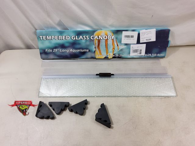 Lot 7-130404 - Cuczuus tempered glass canopy for aquariums. Fits 29" Long aquariums. Size per piece" 29.21" X 11.69...