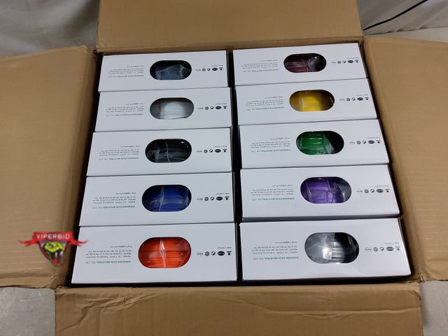Lot 7-130449 - Retail value $142! Box of 10 Assorted colors esun 3D printer filament. Diameter: 1.75mm. 1kg spools.