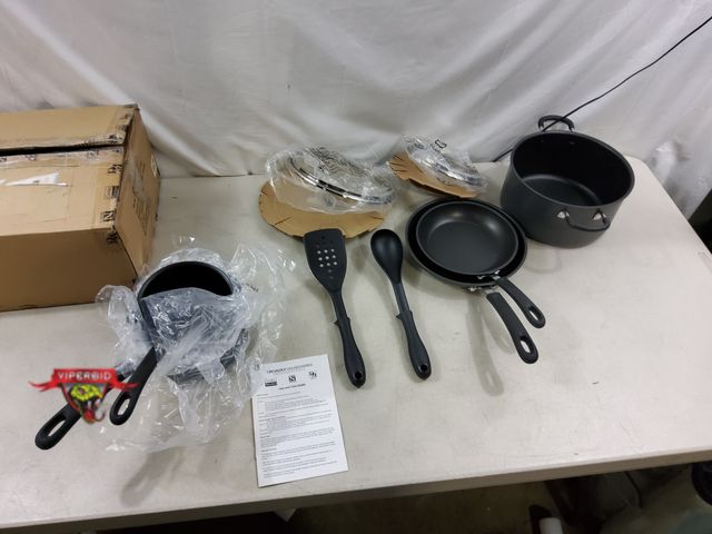 Lot 7-131739 - Cook 'N Home hard anodized 10-Piece cookware set.