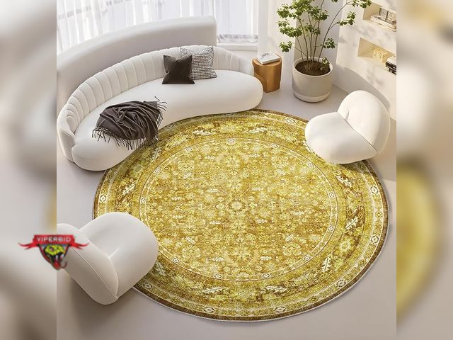 Lot 7-134937 - Oppodream 8ft Round Area Rug with Rubber Back.