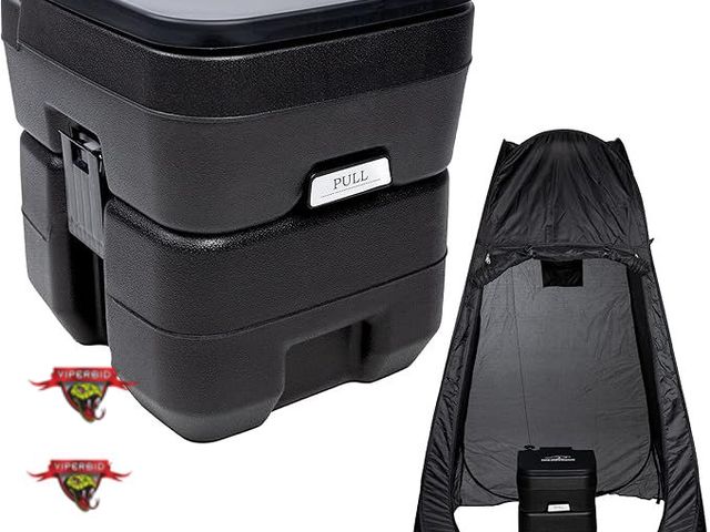 Lot 7-130857 - New! Joe Outback 20L Camping toilet with privacy tent.